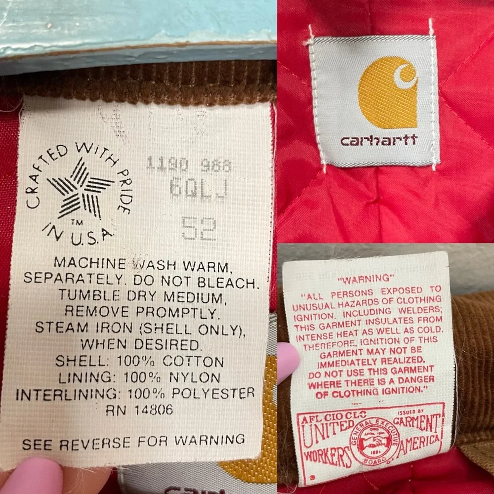 Carhartt Detroit Quilted Nylon Lined Firm Duck Jacket Vintage